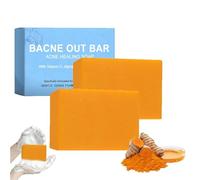 Bacne Out Bar Soap with Turmeric, Vitamina C & AlphaArbutin, Natural Exfoliating Cleanser for Back, Face, Chest, Shoulders, Reduces Acne, Smooth Skin