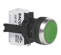 Baco L21AA01B - Botón pulsador a presión para brida De plástico, cromado Rojo 1 pc(s)