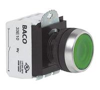 Baco L21AH60L - Botón pulsador a presión para brida De plástico, cromado Azul 1 pc(s)
