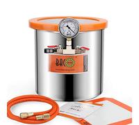BACOENG 12L Acero Inoxidable Cámara de Vacío con Tapa de Vidrio Templado, Especialmente para Estabilizar Madera