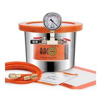BACOENG 6.8L Acero Inoxidable Cámara de Vacío con Tapa de Vidrio Templado, Especialmente para Estabilizar Madera