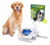 BACOENG Bebedero para Perros Grandes, Fuente Agua Perro de Fácil Activación con Juguete de Cuerda, Juego de Válvulas Mejorado en Cobre-Azul