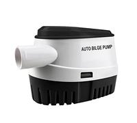 BACOENG Bomba de Achique 12v Barco con Interruptor de Flotador, Bomba Achique Barco 12v Automática 1100GPH/70LPM, Negro