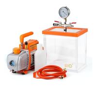 BACOENG Bomba de Vacío 1440 Rpm 6,7L Cámara de Vacío 3 CFM 1/4Hp Bomba de Vacío de Una Sola Etapa HVAC Herramientas de Aire para Desespumar Silicona, Epoxi, Poliuretano