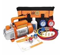BACOENG Bomba de Vacío Aire Acondicionado con Juego de Manómetros Diagnósticos R134A R410A R407C, Bomba de Vacío con Manometros Aire Acondicionado Ideal para HVAC/Auto AC