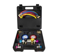 BACOENG Conjunto de manómetro de diagnóstico de 4 vías Profesional para Carga de freón y evacuación de Bombas de vacío, refrigerantes R134A R410A y R32