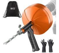 BACOENG Desatascador Tuberias Profesional con Barrena Pesada de 15 M, Alambre Desatascador Tuberias con Adaptador de Taladro - Se Adapta a Casi Todos los Desagües, con Guantes Incluidos, Naranja