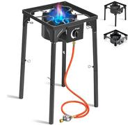 BACOENG Hornillo de Gas 10KW con patas desmontables, Hornillo Camping Gas Portatil con 1.5M Manguera y Regulador Presión 50 mbar