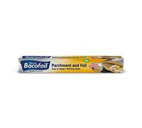 Bacofoil 2 en 1 pergamino y papel de aluminio, hornear, forma, crear, 30 cm x 5 m
