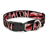 Bacón con Hebilla y Cuello de Perro Text2 Martingale, 2,5 cm de Ancho, Cuello Mediano, de 28 a 43 cm