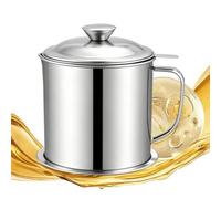 Bacon Grease Container - Fine Mesh Strainer With Lid 304 Stainless Steel, Kitchen Grease Can For Home Kitchen, Oil Separator Can With Mesh Strainer, Heat Resistant Cooking Oil Keeper For Restaurant