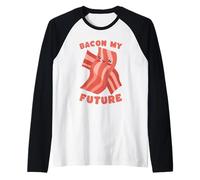 Bacon My Future Kawaii Lindo Divertido Camiseta Manga Raglan