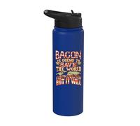 Bacon va a salvar el mundo Diseño de comida divertida Stainless Steel Insulated Water Bottle
