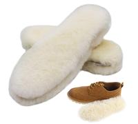 Bacophy - 2 pares de plantillas de piel de oveja aut ntica y gruesa para mujer, de primera calidad, c lidas y esponjosas, de repuesto, c modas y