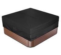 BaCover Cubierta de Bañera de Hidromasaje Cuadrada, 420D Oxford Tela Funda Protectora para SPA Impermeable y Resistente a los UV para Uso Todo el Año,Negro,193x193x51cm