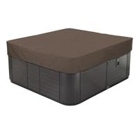 BaCover Cubierta de bañera de hidromasaje Oxford 210D de Alta Resistencia Impermeable con Revestimiento UV y PU y Alta Resistencia al desgarro,Café,207x207x30cm