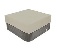 BaCover Cubierta de bañera de hidromasaje Oxford 210D de Alta Resistencia Impermeable con Revestimiento UV y PU y Alta Resistencia al desgarro Múltiples Tamaños a Elegir,Beige,218x218x50cm