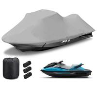 BaCover Funda Impermeable para Moto Acuática, 600D Grado Marino Resistente a los Rayos UV Cubierta Jet Ski Aptas para Seadoo, Kawasaki, Waverunner Polaris,Gris,96" to 105"