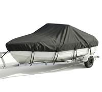 BaCover Funda para Barco 420D Oxford, Lona de Fondeo Impermeable y Resistente para Casco en V/Tri-Hull/Bass Boat, Cubierta Remolcable, Protección Solar Anti-UV,Negro,20'~22' L×100" W