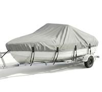 BaCover Funda para Barco 420D Oxford, Lona de Fondeo Impermeable y Resistente para Casco en V/Tri-Hull/Bass Boat, Cubierta Remolcable, Protección Solar Anti-UV,Gris,10'~12' L x 68" W