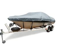 BaCover Funda para Barco Impermeable - Tela Oxford 300D Cubierta de Lancha, Compatible con V-Casco, Tri-Casco, Barco Pesquero, Runabout, Gris,16~18ft: 636x332cm