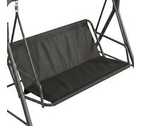 BaCover Repuesto Asiento Columpio Jardín Universal, Funda de Tela Impermeable 600D Oxford para Balancín 2/3 Plazas, Recambio de Lona Columpio Exterior y Porche,Negro,168x(56+56) cm