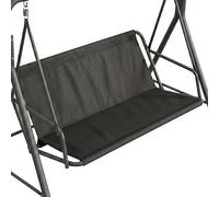 BaCover Repuesto Asiento Columpio Jardín Universal, Funda de Tela Impermeable 600D Oxford para Balancín 2/3 Plazas, Recambio de Lona Columpio Exterior y Porche,Negro,148x(50+50) cm