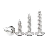 BACSHBY 20 Pcs M3x16 mm Tornillos para Madera de Cabeza Redonda, Tornillos Autorroscantes de Cabeza Seta con Ranura Cruzada, Acero Inoxidable Plata Sujetador para Carpintería