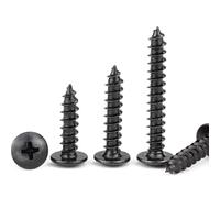 BACSHBY 20 Pcs M3x18 mm Tornillos para Madera de Cabeza Redonda, Tornillos Autorroscantes de Cabeza Seta con Ranura Cruzada, Acero de Carbono Negro Sujetador para Carpintería