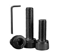BACSHBY 20 Piezas Tornillos Cilíndricos con Hexágono Interior M5x20mm, Perno Negro Totalmente Roscado, Tornillos de Acero Inoxidable A2 V2A con Llave Allen