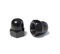 BACSHBY 20 Piezas Tuercas Ciegas Hexagonales M6 Acero Inoxidable DIN 1587 Tuercas Sombrerete Hexagonales Negro para Tornillos, Pernos y Varillas Roscadas