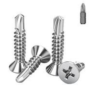 BACSHBY 60 Piezas Tornillos Autorroscantes M4.2x19mm,Tornillos de Acero Inoxidable, Cabeza Avellanada para Metal con Punta de Broca