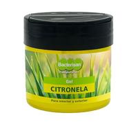 Bacterisan Gel citronella repelente no tóxico con fragancia esencias de citronela y geraniol que proporciona una agradable sensación de frescura. Para uso tanto en interior como exterior.