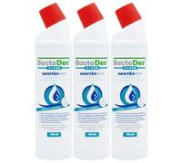 BactoDes SanitärRein Reiniger 3 x 750ml I 2in1 Reinigung & Geruchsentfernung mit Mikroorganismen I Porentiefe Kalk- & Urinrückstandsbeseitigung mit gelartiger Konsistenz I Pur oder verdünnt anwendbar