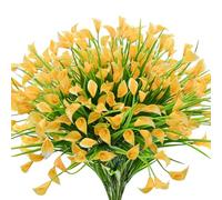 Bacucine 24 paquetes de flores artificiales de lirio de cala artificiales para exteriores, resistentes a los rayos UV, flores de plástico para porche, jardín, ventana, caja, decoración de mesa