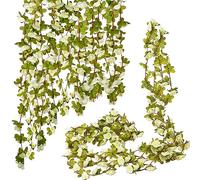 Bacucine 6 guirnaldas de flores artificiales de peonías falsas para colgar en dormitorio, boda, hogar, oficina, pared, jardín, manualidades, decoración (blanco)