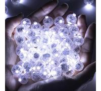Bacxzomx 120 Piezas Mini Luces de Globo LED, LED Lámpara Globo Redondas, Mini Luces para Globos para Linternas de Papel, Navidad, Bodas, Cumpleaños, Halloween, Fiestas (Blanco)
