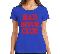 Bad Bitch Club - Camiseta para mujer con texto en alemán, azul, M
