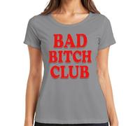 Bad Bitch Club - Camiseta para mujer con texto en alemán, gris, XL