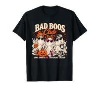 Bad Boos Club, Divertido, Fantasma, Amigos, Retro, Halloween Camiseta gráfica económica