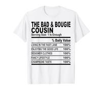 Bad & Bougie Primo nutrición Hecho Divertido primos Hombres Mujeres Camiseta gráfica económica