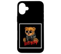 Bad Boy Funny Teddy Bear Illustration Graphic Design Style Carcasa para iPhone 16 Plus