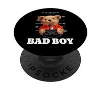 Bad Boy tee Shirt, Funny Teddy Bear Graphic Design Style Fun PopSockets PopGrip Adhesivo