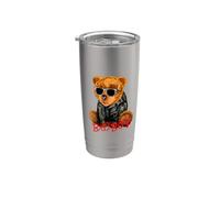 Bad Boy Tee Shirt, Funny Teddy Bear Graphic Design Style Fun Vaso térmico de acero inoxidable de doble pared