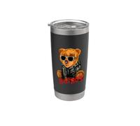 Bad Boy Tee Shirt, Funny Teddy Bear Graphic Design Style Fun Vaso térmico de acero inoxidable de doble pared