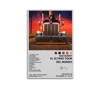 BAD BUNNY EL ULTIMO Tour Del Mundo - Póster de música de rapero firmado limitado para portada de álbum, pósteres, lienzo, arte de pared, habitación, pósteres estéticos, música, aula, dormitorio