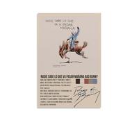 Bad Bunny- Póster decorativo de Nadie Sabe Lo Que Va A Pasar Mañana de Bad Bunny; tela impermeable para pintura al óleo, arte moderno, muebles para el hogar, dormitorios, oficinas, paredes, excelentes