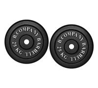 Bad Company Discos de pesas de hierro fundido, 30/31 mm, para entrenamiento de mancuernas, 50 kg (2 x 25 kg)