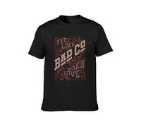 Bad Company Feel Like Makin Love Straight Shooter Album Rock Band Unisex 100% Cotton Short-Sleeve T-Shirts Black L