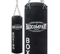 Bad Company Saco de boxeo con cadena de acero resistente, relleno y sin relleno, 80 x 30 cm, 100 x 30 cm, 120 x 30 cm